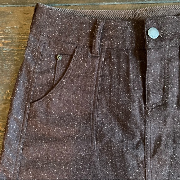 Woolrich Woodlyn Brown With White Speckles Wool Blend A Line Mini Skirt - Picture 2 of 11